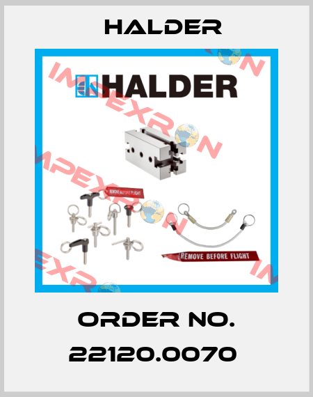 Order No. 22120.0070  Halder