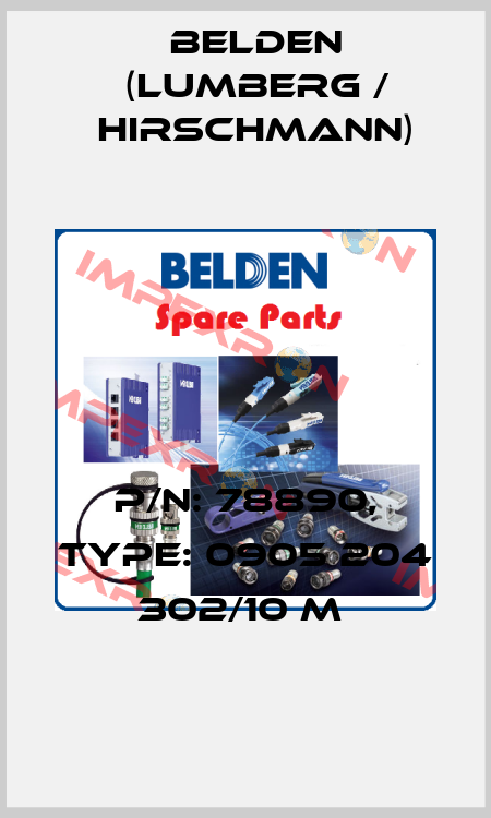 P/N: 78890, Type: 0905 204 302/10 M  Belden (Lumberg / Hirschmann)