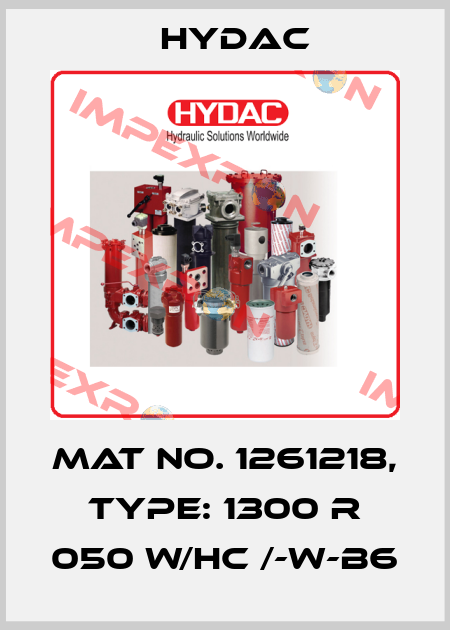 Mat No. 1261218, Type: 1300 R 050 W/HC /-W-B6 Hydac