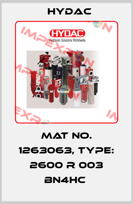 Mat No. 1263063, Type: 2600 R 003 BN4HC  Hydac