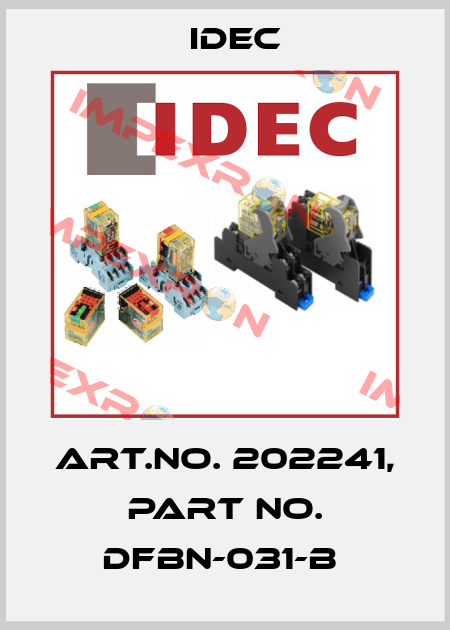Art.No. 202241, Part No. DFBN-031-B  Idec