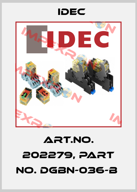 Art.No. 202279, Part No. DGBN-036-B  Idec