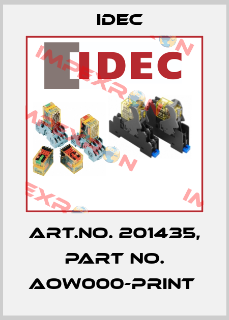Art.No. 201435, Part No. AOW000-PRINT  Idec