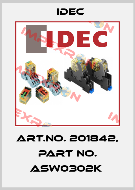 Art.No. 201842, Part No. ASW0302K  Idec