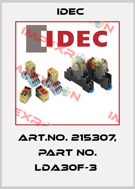 Art.No. 215307, Part No. LDA30F-3  Idec