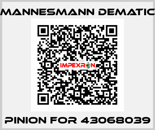 Pinion for 43068039 Mannesmann Dematic