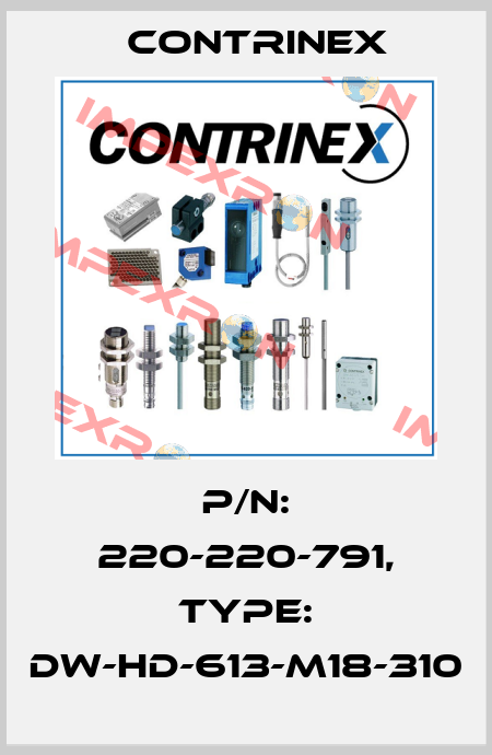 p/n: 220-220-791, Type: DW-HD-613-M18-310 Contrinex