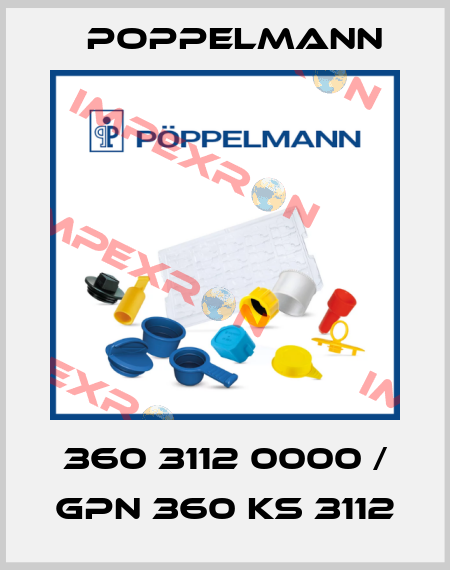 360 3112 0000 / GPN 360 KS 3112 Poppelmann