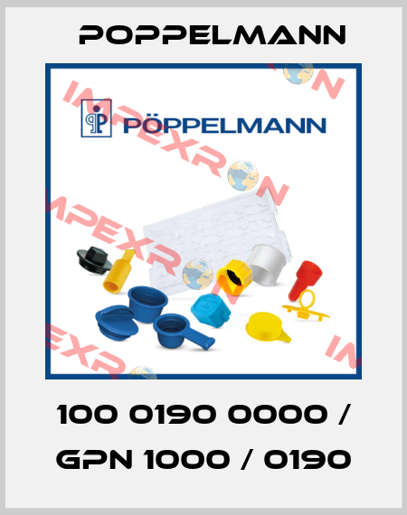 100 0190 0000 / GPN 1000 / 0190 Poppelmann
