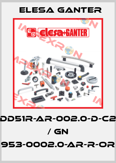 DD51R-AR-002.0-D-C2 / GN 953-0002.0-AR-R-OR Elesa Ganter