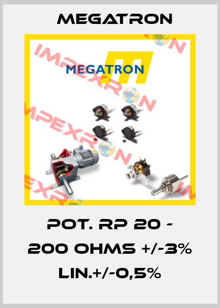 POT. RP 20 - 200 OHMS +/-3% Lin.+/-0,5% Megatron
