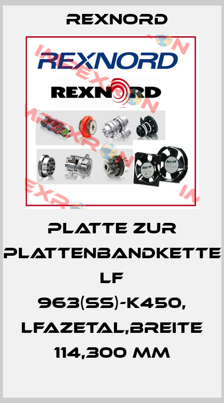 Platte zur Plattenbandkette LF 963(SS)-K450, LFAzetal,Breite 114,300 mm Rexnord