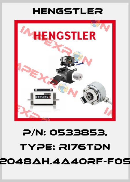 p/n: 0533853, Type: RI76TDN 2048AH.4A40RF-F0S Hengstler