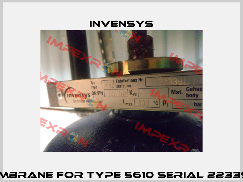 Membrane for Type 5610 Serial 223391/1  Invensys